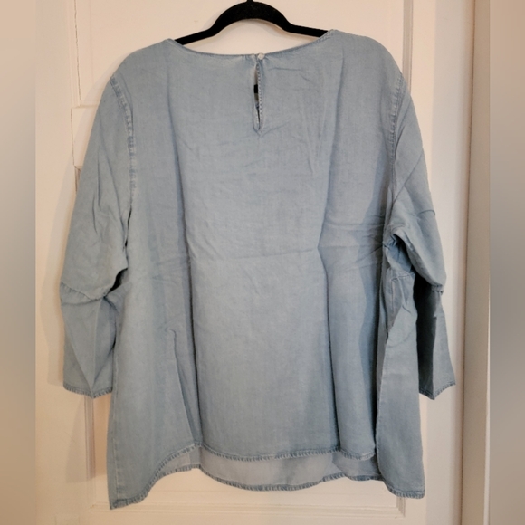 J. Jill Blue Bell Sleeve Blouse 3XL - Picture 2 of 10